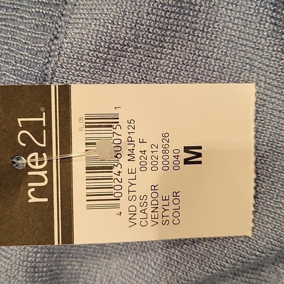 3/$30 Rue 21 Derek Heart Powder Blue Lace Up Sweater - Picture 6 of 10